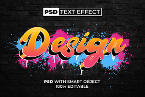 Design Text Effect Graffiti Style