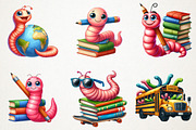 Kawaii School Worm Sublimation Png, an Illustration by RobertsArt (Thumbnail 6 of 7)