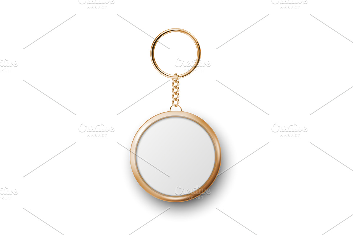 Vector Keychain with Ring and Chain., an Object Graphic by Gomolach (Photo 2 of 5)