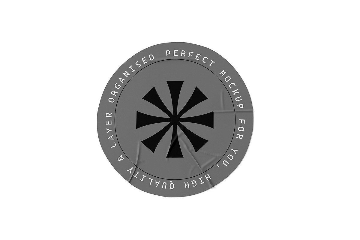 Crumpled Circle Paper Sticker Mockup, a Product Mockup by graphypix (Photo 3 of 4)