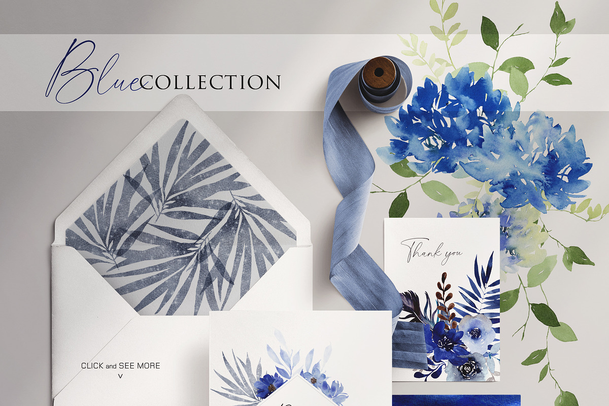 Watercolor Bundle - Blue Collection, an Illustration by Beigetime (Photo 2 of 8)