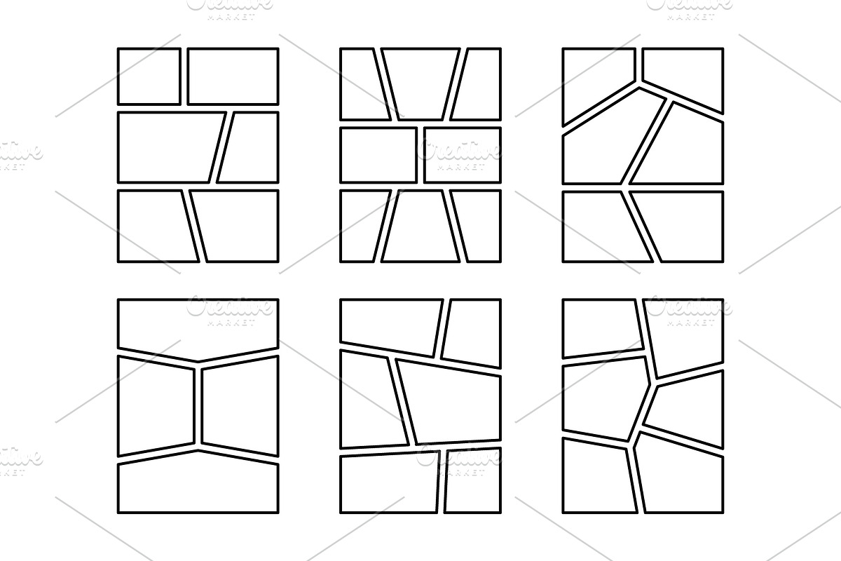 Comic Book Panel Templates, a Background Graphic by Elena Pimukova (Photo 1 of 7)