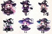 Cute Witch Halloween Girl PNG Clipar, an Illustration by DreamCafeArt (Thumbnail 4 of 5)