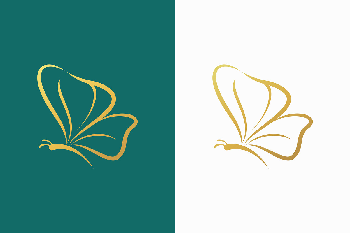 Abstract Butterfly Logo Linear Gold, a Branding & Logo Template by Signatoro (Photo 1 of 4)