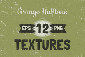 12 Grunge Halftone Textures, a Texture Graphic by rwgusev