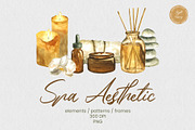 Spa Watercolor Clipart Collection, a Healthcare Illustration by foxsong (Thumbnail 1 of 9)