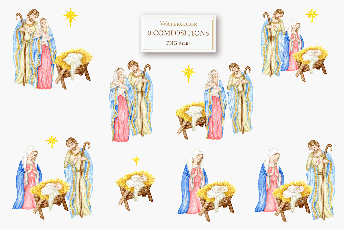 Christmas Nativity scene clipart, an Object Graphic by svetlanaARTdreams (Photo 9 of 11)