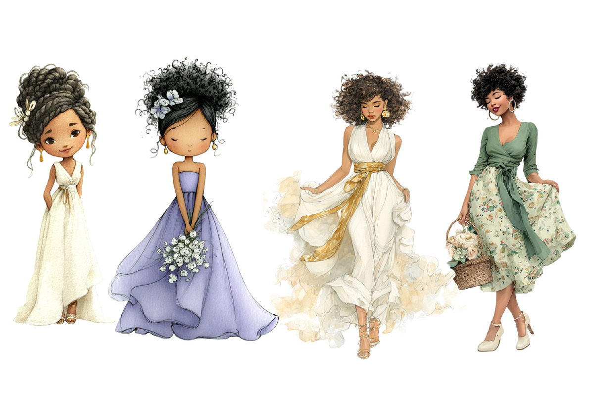 African American Girls Clipart, an Illustration by Designworld (Photo 2 of 5)