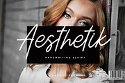 Aesthetik | Handwriting Font, a Script Font by Ian Irwanwismoyo (Thumbnail 1 of 8)