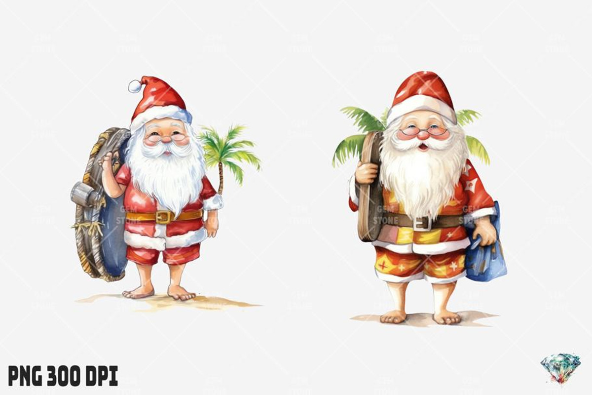 Summer Christmas Santa Claus, an Illustration by Gemstone (Photo 9 of 12)