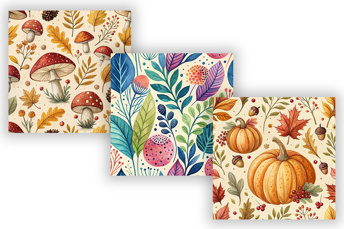 Sweet Autumn Digital Paper Pack, a Pattern Graphic by FloridPrintables (Photo 4 of 8)