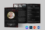 Rose Black Funeral Program Template, a Brochure Template by Designscozy (Thumbnail 4 of 8)
