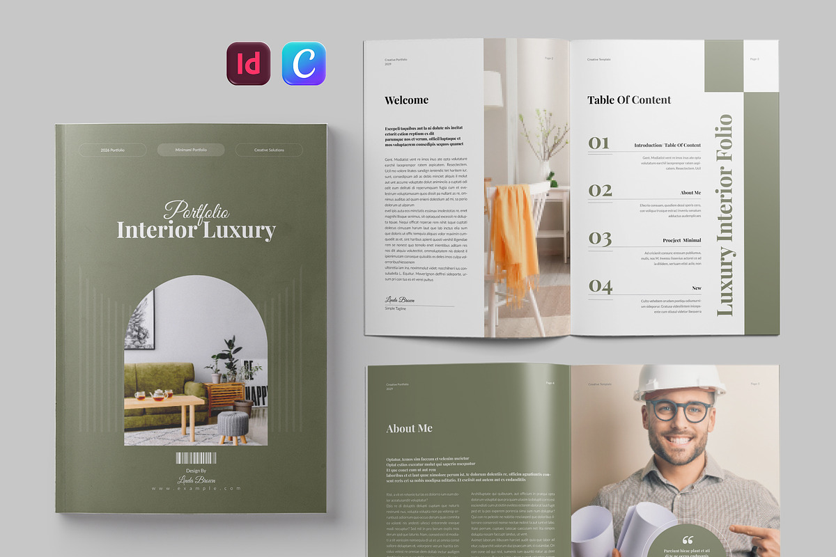Interior Portfolio Brochure | Canva, a Brochure Template by Pixelpick (Photo 1 of 9)