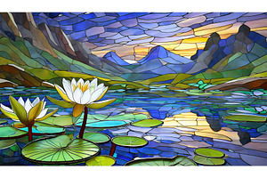 Stained glass illustration of water, a Nature Photo by Igor Tichonow