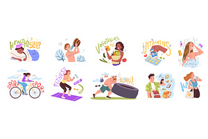 People healthy lifestyle. Health, a Sport Illustration by Stock-Smart-Start