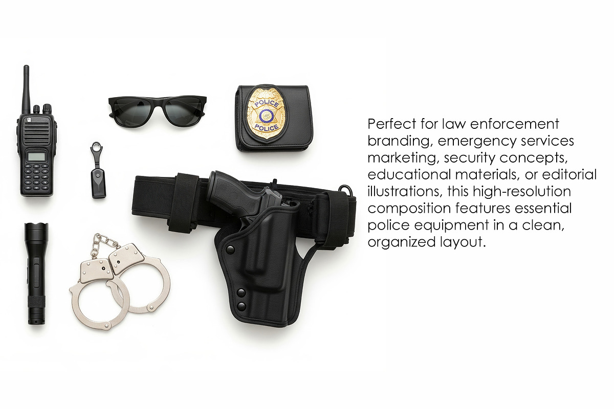 Police Officer Uniform & Gear Pack, an Object Illustration by StockVerse Creative (Photo 3 of 3)