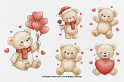 15 Bundle Watercolor Love Bear Wild, an Animal Illustration by Morspective (Thumbnail 7 of 8)