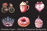 Girly Christmas Watercolor Clipart, an Illustration by RobertsArt (Thumbnail 7 of 7)