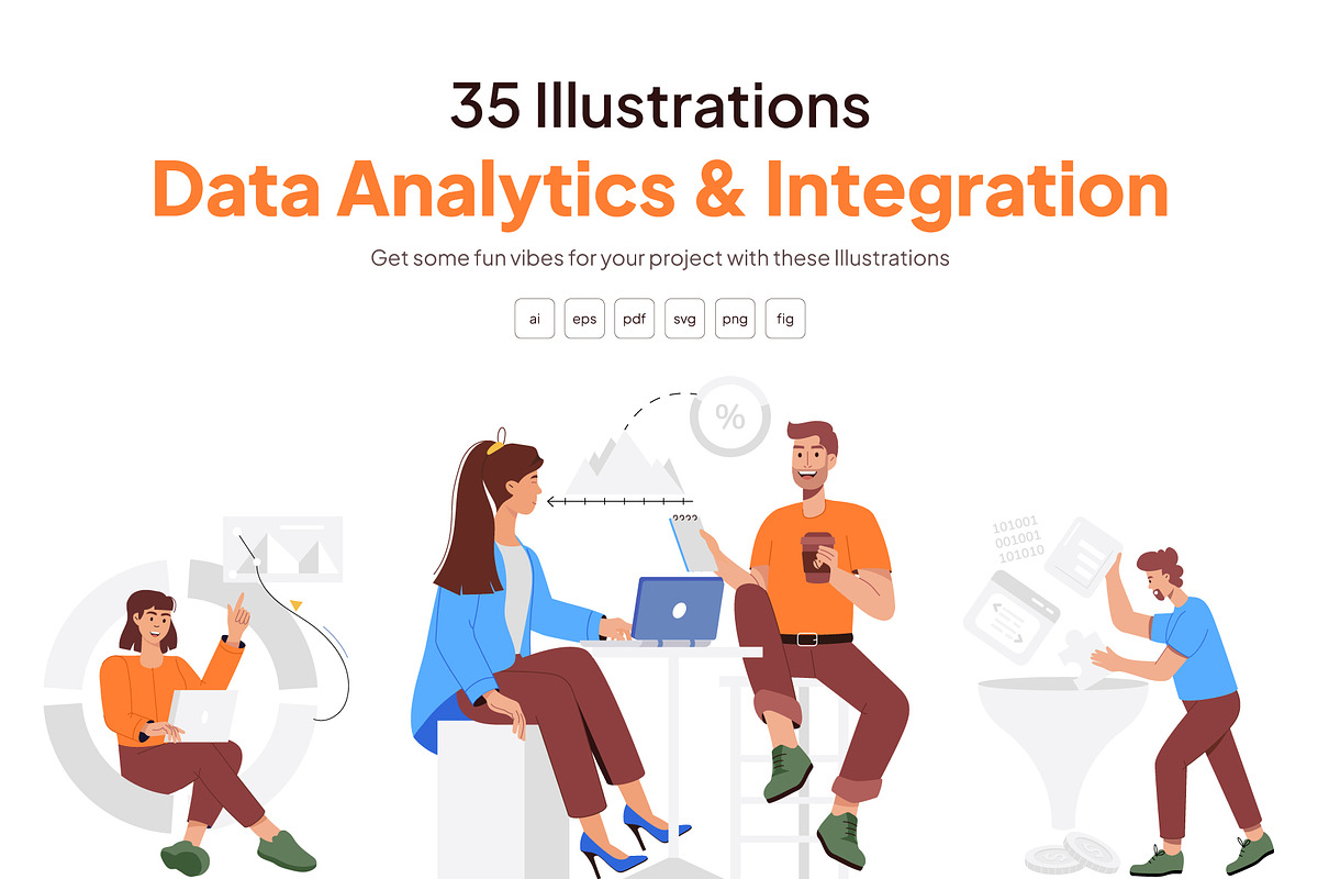 Data Vector Illustration Set, a Person Illustration by Vectors Market (Photo 1 of 8)