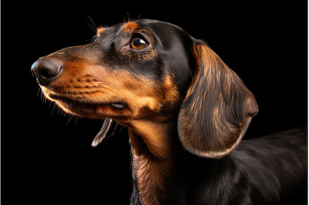 A close up of a dog on a black, an Animal Photo by tilialucida