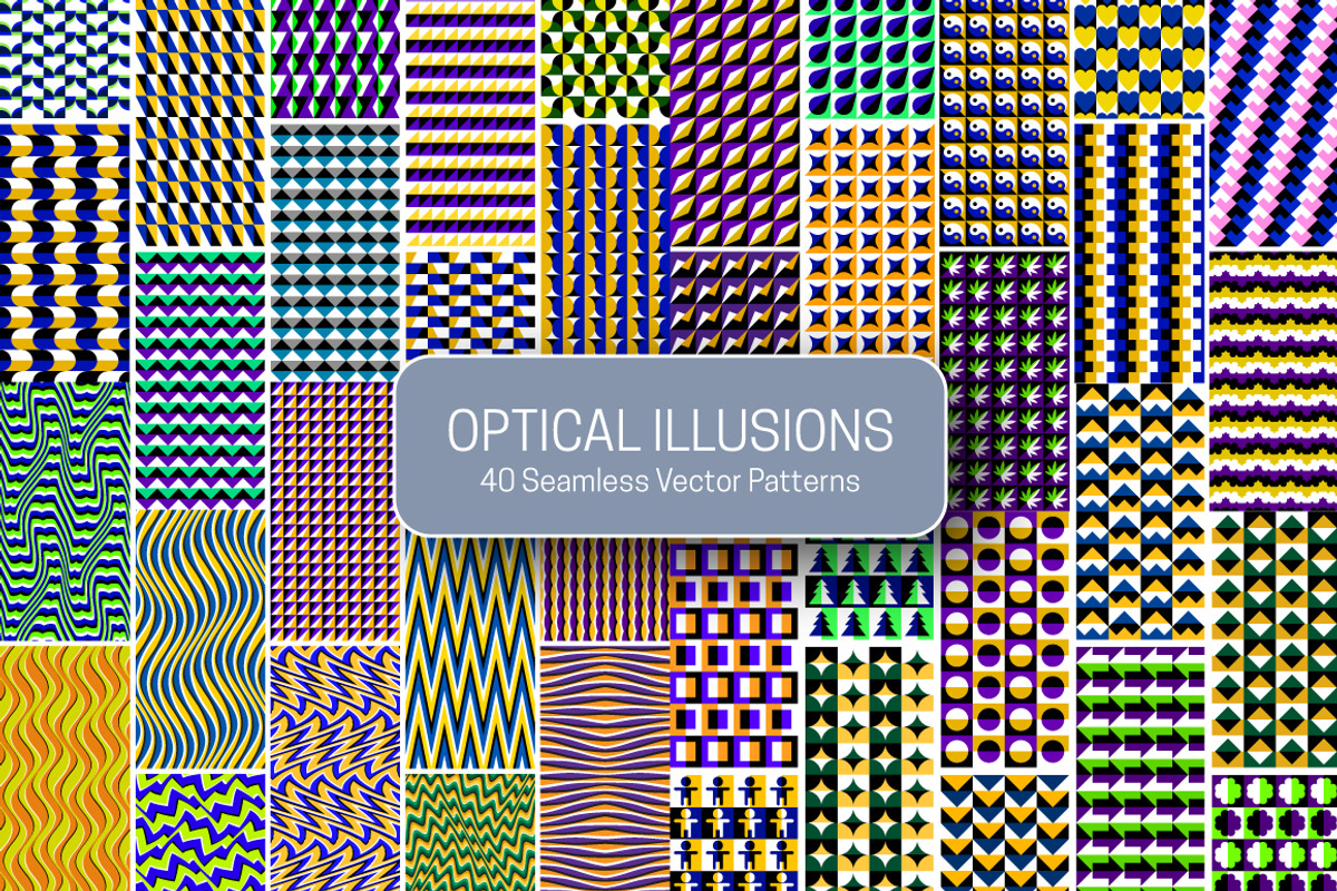 40 Optical Illusions Vector Patterns, a Pattern Graphic by Guten Tag Vector (Photo 1 of 10)