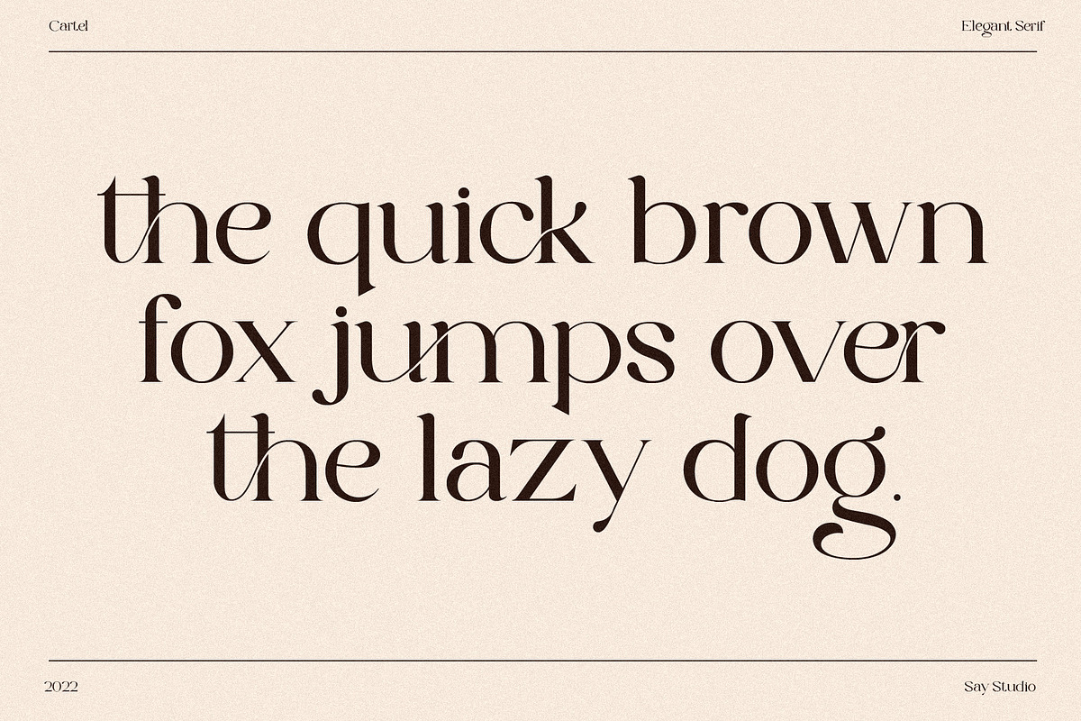 The Cartel - Elegant Serif Font, a Serif Font by Say Studio (Photo 17 of 19)