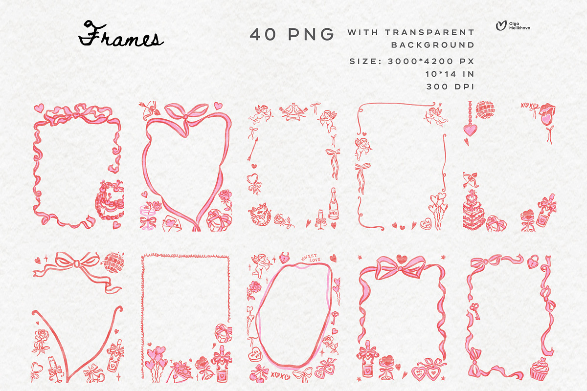Valentine’s Day Clipart Bundle, a Graphic by ollalya (Photo 5 of 9)
