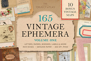 165 Vintage Paper Ephemera Vol. 1