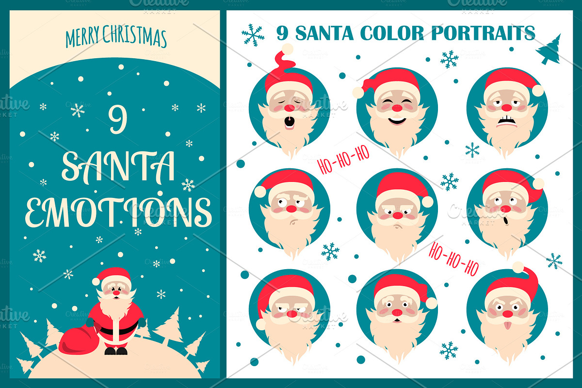 Santa Claus characters set, a Decorative Illustration by pet design shop (Photo 1 of 3)