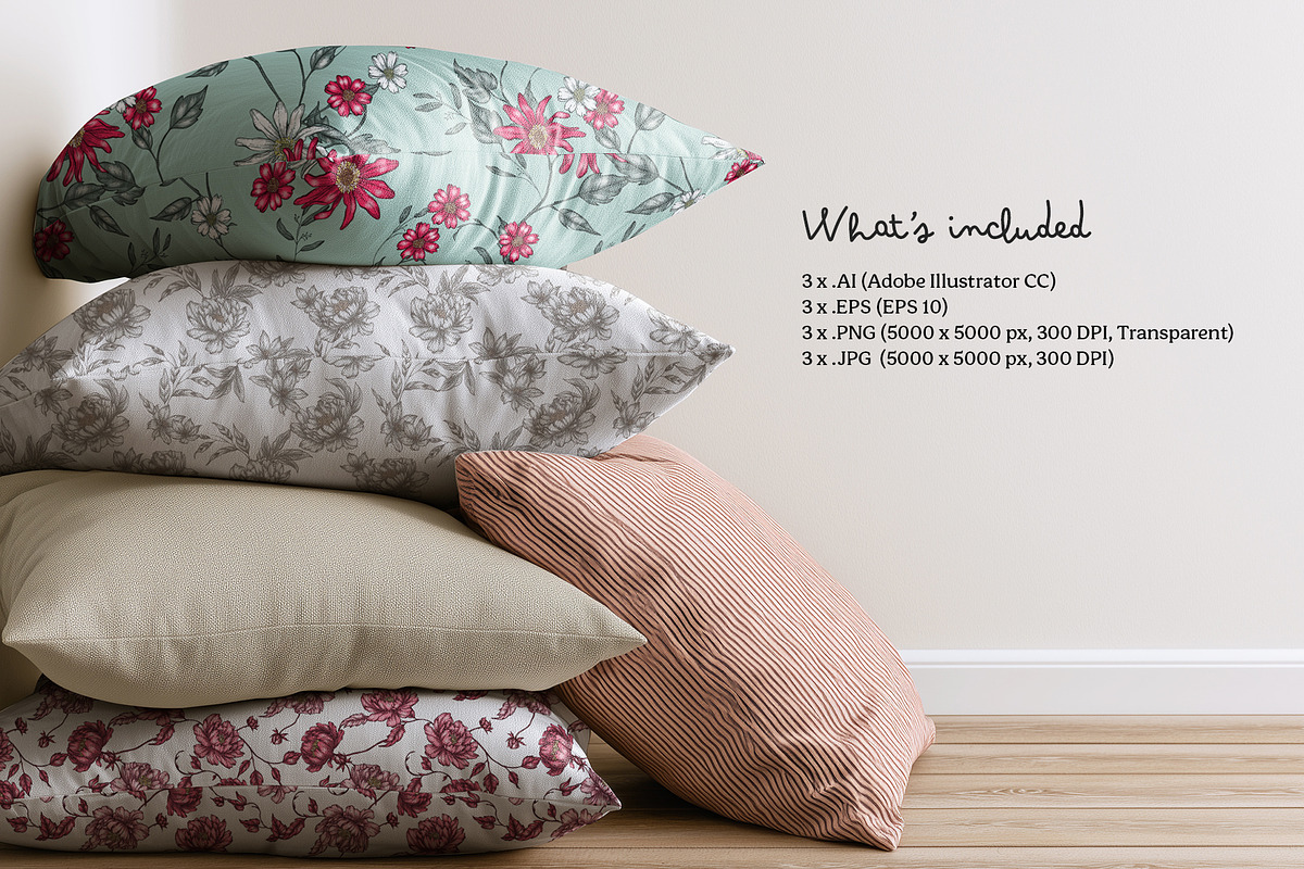 Vintage garden seamless pattern set, a Pattern Graphic by Momosama Studio (Photo 5 of 5)