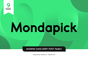 Mondapick Sans Serif Font Family, a Sans Serif Font by UICreative (Thumbnail 1 of 12)