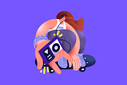 People listen to music set, posters, a Person Illustration by PaperTrident (Thumbnail 7 of 14)