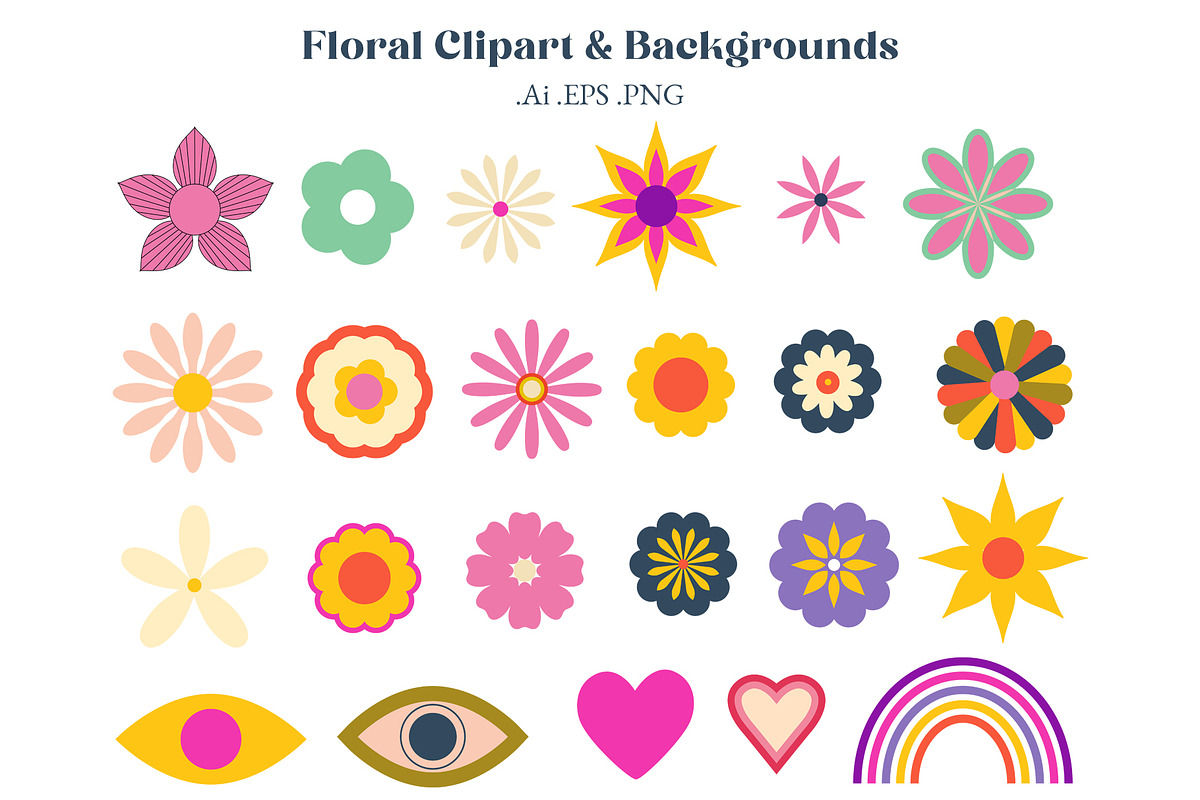 Retro Groovy Hippie Bundle, an Object Graphic by Sofico (Photo 23 of 35)