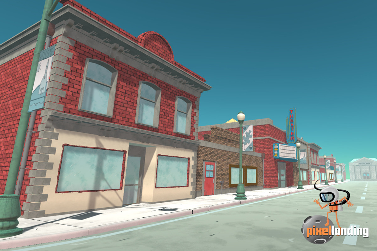 Small Town Main Street:Toon Low Poly, an Environmental 3D Model by Pixel Landing (Photo 2 of 12)