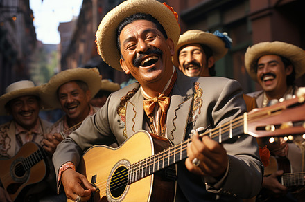 Mexican musicians performing in a street in Mexico City, Mexico., a Person Photo by AS photostudio