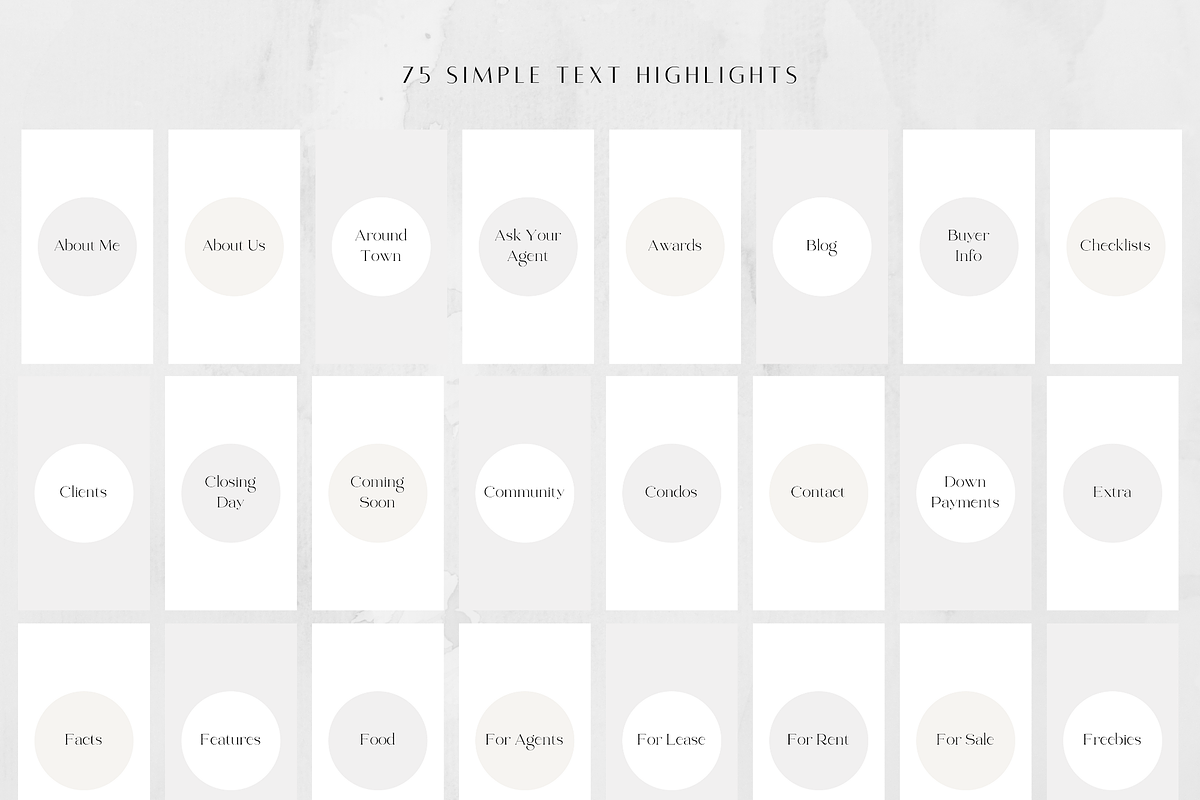 200 Real Estate Instagram Highlights, a Social Media Template by ZoaniDesign (Photo 4 of 10)