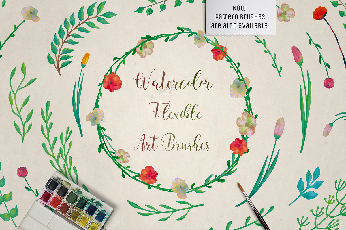 Watercolor Art & Pattern Brushes