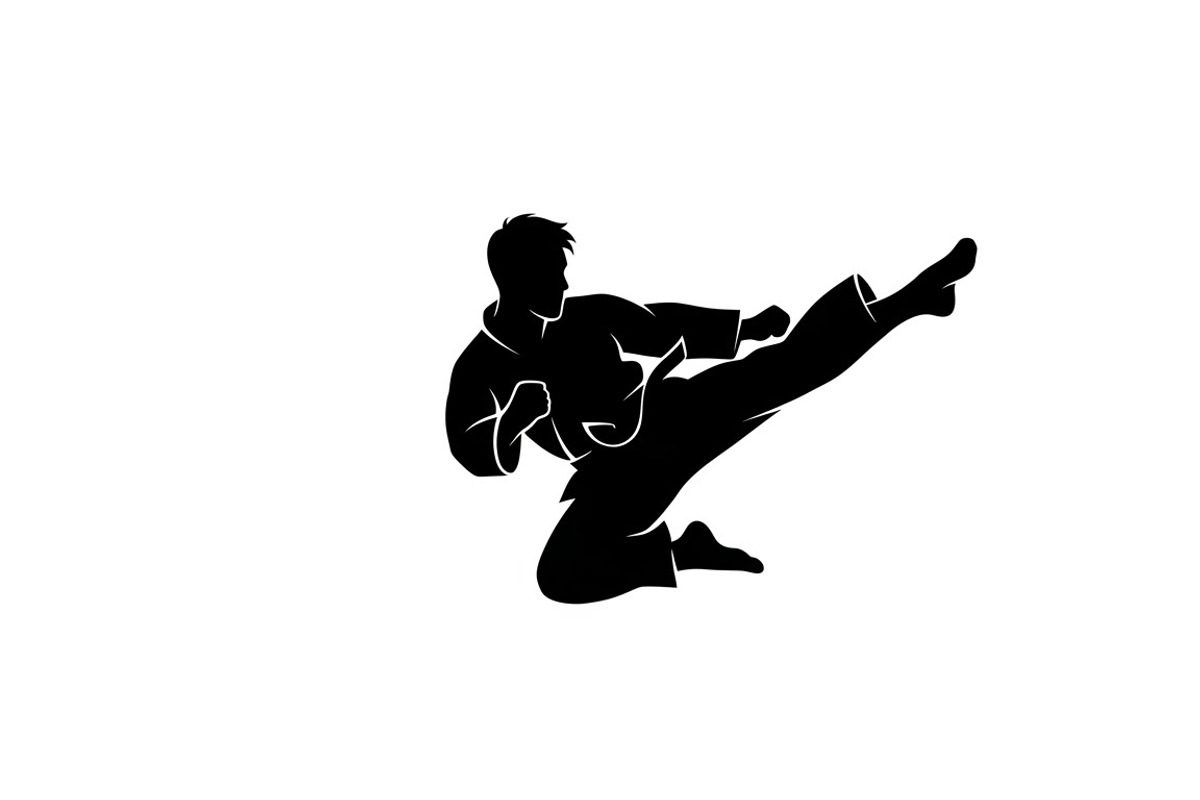 Dynamic martial arts kick silhouette, an Illustration by Amazin_art (Photo 27 of 36)