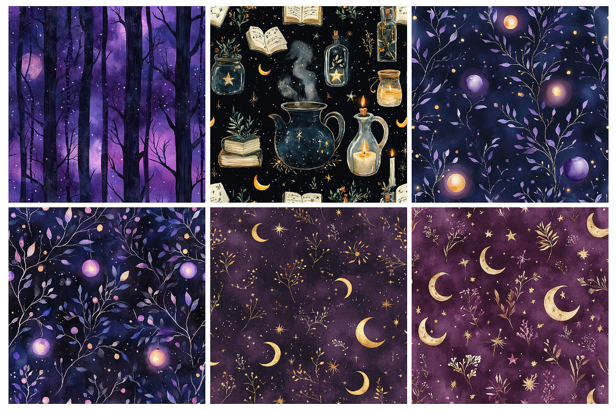 Twilight Witch Digital Paper, a Pattern Graphic by CitraGraphics (Photo 3 of 4)