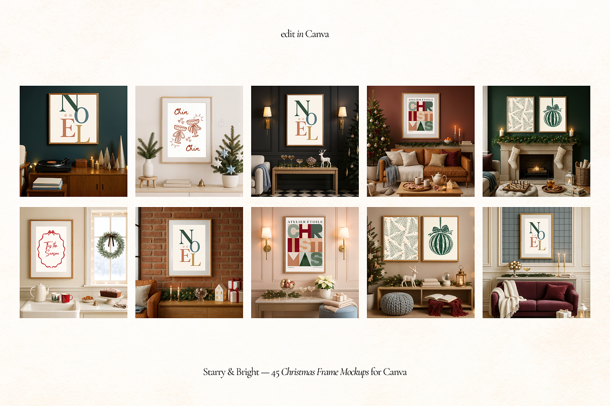 45 Christmas Frame Canva Mockups, a Household Mockup by Matisse Studio (Photo 7 of 9)