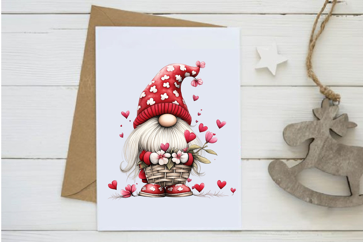 Whimsical Valentine Gnome Clipart, an Illustration by Design Market (Photo 4 of 5)