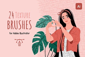 24 Texture Brushes for Illustrator