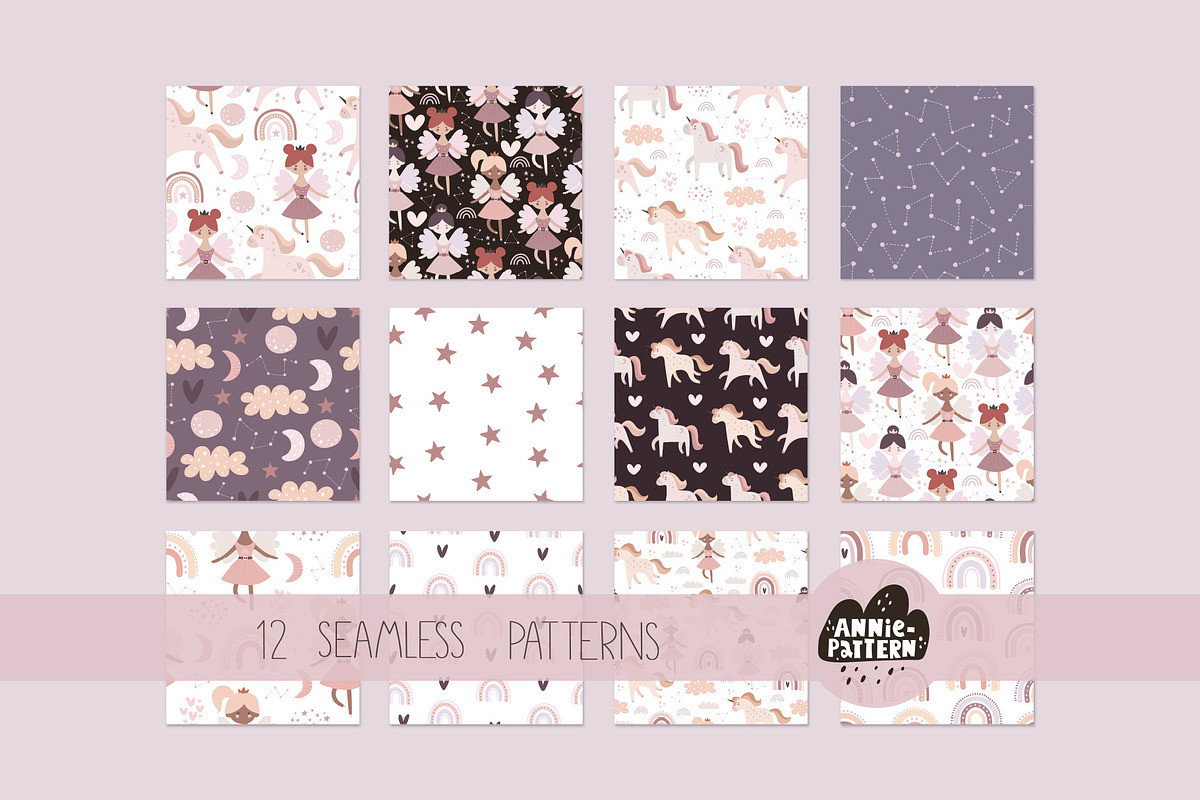 Unicorns and Princess, a Background Graphic by AnnieArt (Photo 5 of 7)