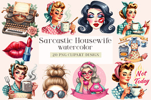 Sarcastic Housewife Sublimation Clip, an Illustration by DreamArtGraphic