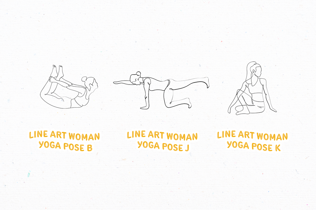 Woman Yoga Poses Illustration Set, an Object Illustration by peterdraw (Photo 4 of 6)