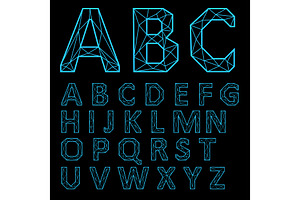 Neon letters. Alphabet, an Outline Icon by RODINA