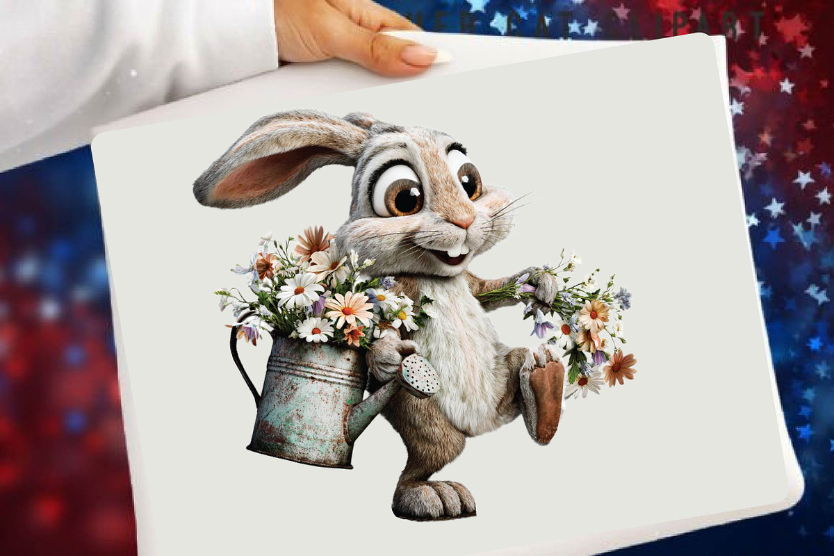 Whimsical Easter Bunny Clipart Bundl, an Illustration by SVGArt (Photo 5 of 9)