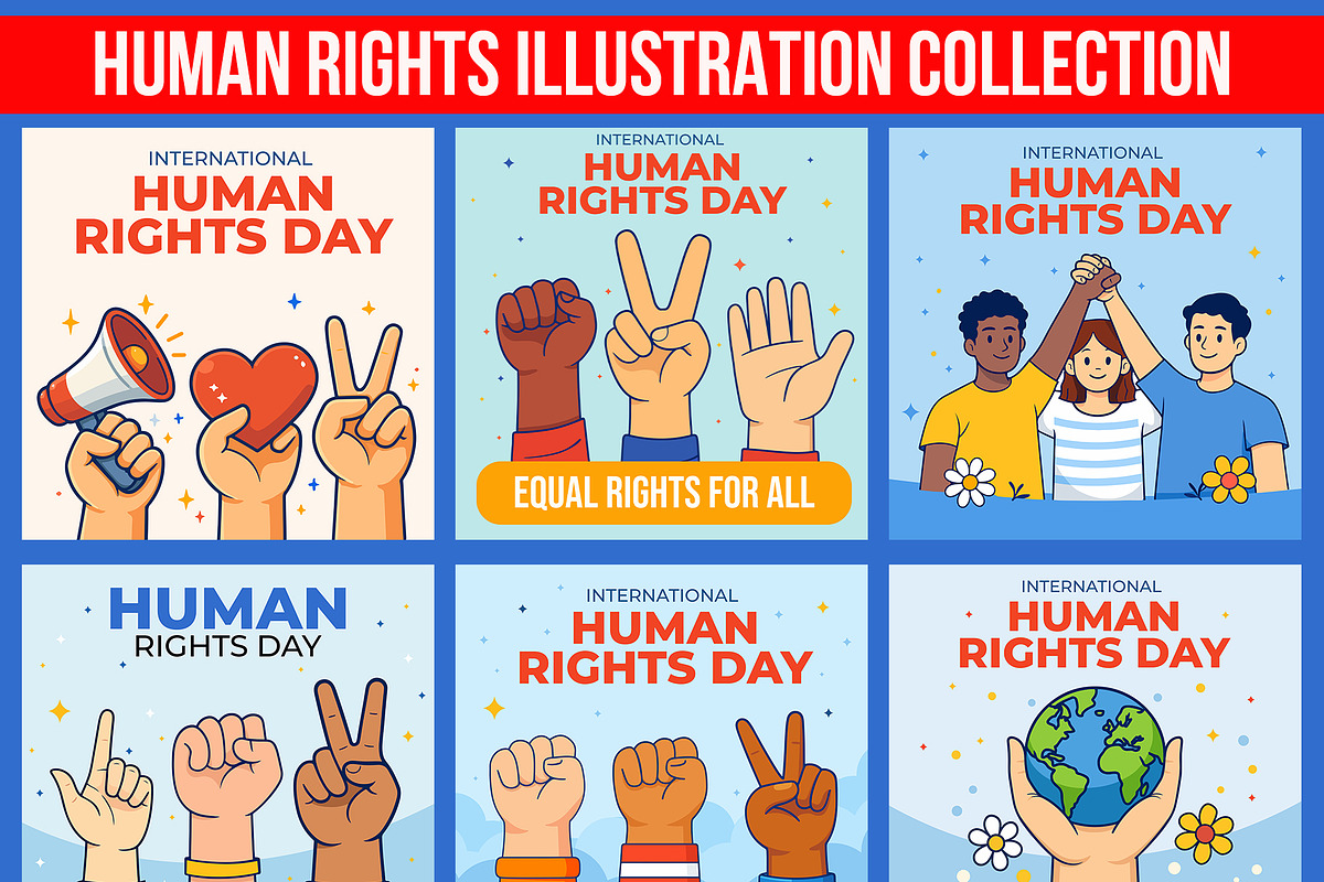 Human Rights Day Collection, a Seasonal Illustration by Design.wala (Photo 1 of 4)