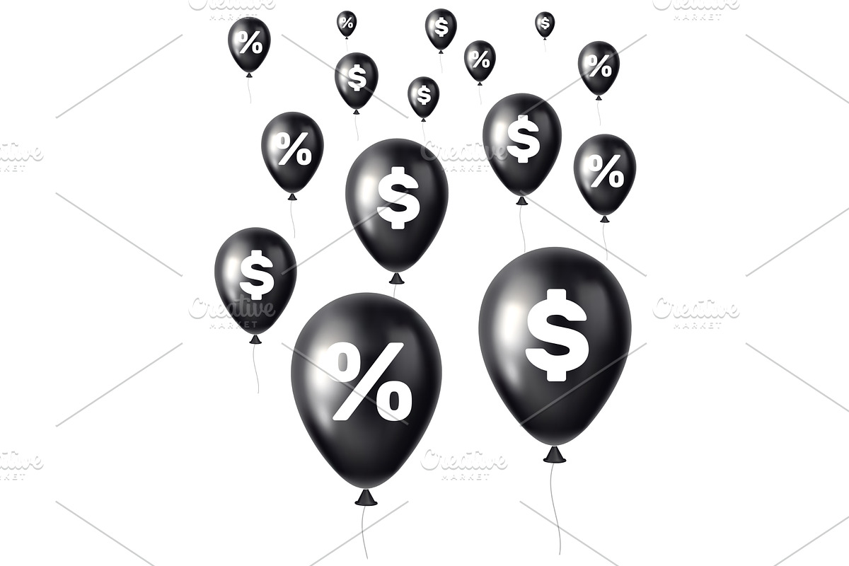 Inflation percent signs. Crisis or, a Finance Illustration by Vectorbuum
