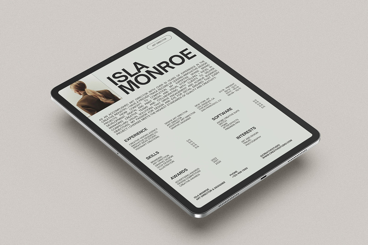 Creative Modern Resume Template, a Resume Template by Moscovita Studio (Photo 8 of 8)